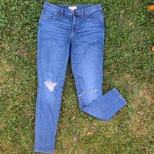 Madewell high rise Skinny crop Jeans with rips